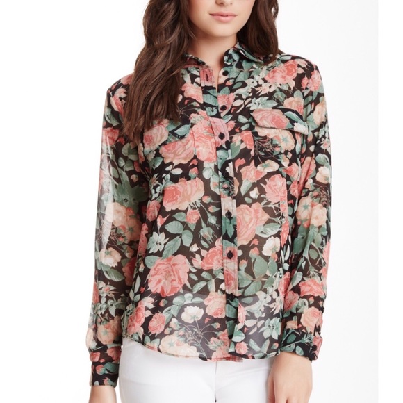 Lovers + Friends Boyfriend Floral Blouse Size XS - Picture 1 of 7